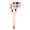 thumbnail image 3 of Three-Stone Engagement Ring for Women - 0.87ct Simulated Blue Sapphire in 14K Rose Gold Promise Ring, 3 of 6