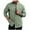 Green, variant on Generic Men's Cotton Long Sleeve Shirts Casual Button Down Banded Collar Shirt Beach Tops with Pocket