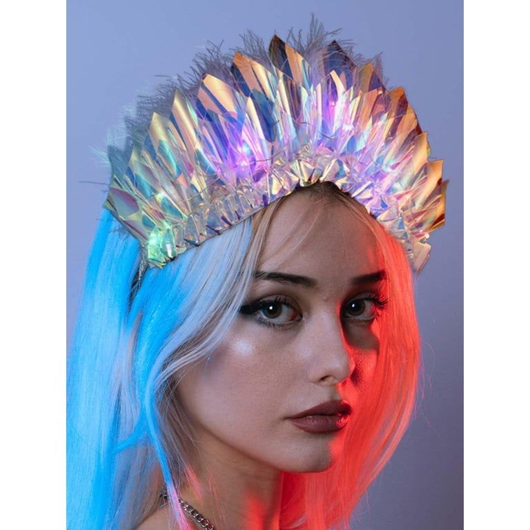 LED Light Up Headband Kids Womens Glitter Glow Festival Hair Accessories Amazon.com : GORTIN Light Up Mermaid Headband LED Glow  main image 3