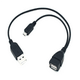 thumbnail image 3 of 2 Micro-USB to USB Female OTG Adapter Cable with USB Power Interface Suitable for Electronic Devices with OTG,2 x USB Mini OTG cable,Black, 3 of 6