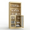 thumbnail image 3 of 100% Solid Wood 32" Bathroom Cabinet with Clear Glass Doors and Adjustable Shelves, 3 of 4