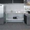thumbnail image 5 of 14" x 60" Stainless Steel Work Table with Undershelf Food Prep NSF Utility Work Station, 5 of 9