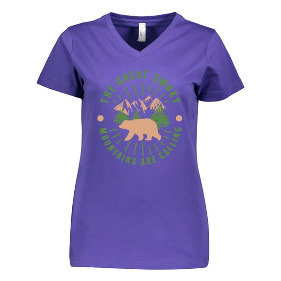 Inktastic The Great Smoky Mountains Are Calling Women's V-Neck T-Shirt