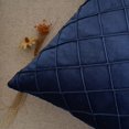 thumbnail image 5 of Paquete de 2 fundas de almohada de terciopelo holandés Funda de almohada cuadrada decorativa Funda de cojín de diamante sólido suave para sofá Dormitorio (12''x20'') Feliz Sencillez, 5 of 5