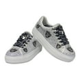 thumbnail image 2 of Women's Cuce White Las Vegas Raiders Crystal Team Logo Sneakers, 2 of 3