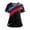 Black(American Flag Striped), variant on 250 Anniversary USA Flag Scrubs for Women Plus Size American Flag Floral Print Nursing Uniform Fashion V-Neck Side Slits Scrub Shirt Festival Short Sleeve Tees Blouse with Pockets Blue M
