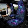 thumbnail image 2 of Xixirimido Car Seat Covers Front Seats Leather Universal Fit for Cars, Vans, Trucks, SUV, Set of 5 Car Seat Protector with Seatbelt Covers & Center Console Cover, Butterfly Purple Roses, 2 of 8