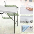 thumbnail image 6 of Costway Folding Fish Cleaning Table with 2 Built-in Sinks & 360°Rotatable Faucet, 6 of 9