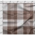 thumbnail image 2 of Soimoi Check Printed, Polyester Fleece, Fabric by The Yard Sewing DIY Stretch Fabric 56 Inches Wide, WarmFabric for Hats, Coats, Gloves, Blankets, Tawny Brown, 2 of 5