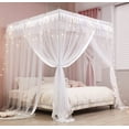 thumbnail image 1 of Cortinas de cama con dosel Mengersi, 4 esquinas, tamaño queen, 1 of 7