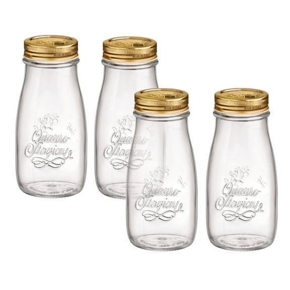 Quattro Stagioni Bottle - 13.5 oz - Clear set of 4