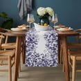 thumbnail image 2 of Purple Eucalyptus Leaves Table Runner - 120 Inch Long, Kitchen Dining Table Runner Dresser Scarves, Spring Summer Botanical Farmhouse Decor for Coffee Tables Wedding Party Banquet, 2 of 8