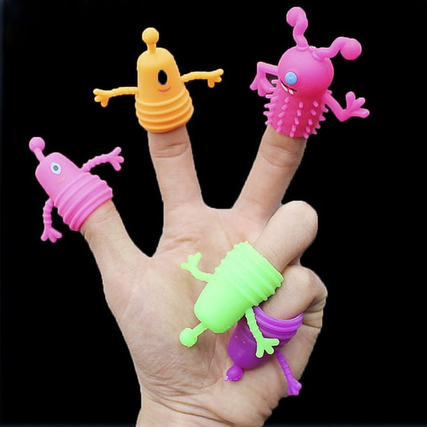 One Random Puppet 5Pcs/Set Random Style Color TPR Plastic Cute Finger Puppets Children ...