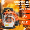 thumbnail image 7 of Backpack Gas Powered Leaf Blower, 52CC 550CFM 3HP 2 Stroke Grass Lawn Blower Air Cooling Gasoline Backpack Grass Blower with Air-Cooled, Snow Blower for Outdoor, 7 of 7