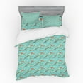 thumbnail image 2 of Ambesonne Forest Bedding Set 3 Pcs, Bird Sika Deer Japanese Art, Twin, Seafoam and Umber, 2 of 3