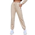 thumbnail image 1 of Pantalones De Chándal Cintura Elástica Color Puro Bolsillo Con Cordón Pantalones Deportivos Largos Casuales Para Mujer Amarillo Claro XXL, 1 of 6