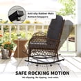 thumbnail image 3 of Outdoor Wicker Rattan Rocking Chair with Thick Black Cushions, Heavy-Duty Steel Frame Patio Rocker for Garden, Backyard, Porch and Conservatory, 29.5"W x 38.6"D x 35.8"H, 3 of 7