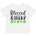 thumbnail image 3 of Inktastic Blessed and Lucky 4 Leaf Clovers St. Patrick's Day Boys or Girls Toddler T-Shirt, 3 of 5