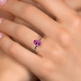 thumbnail image 4 of Gem Stone King PLAT-900 Platinum Pink Created Sapphire Engagement Ring for Women | 0.90 Cttw | Oval 7X5MM | Gemstone September Birthstone | Size 5, 4 of 6