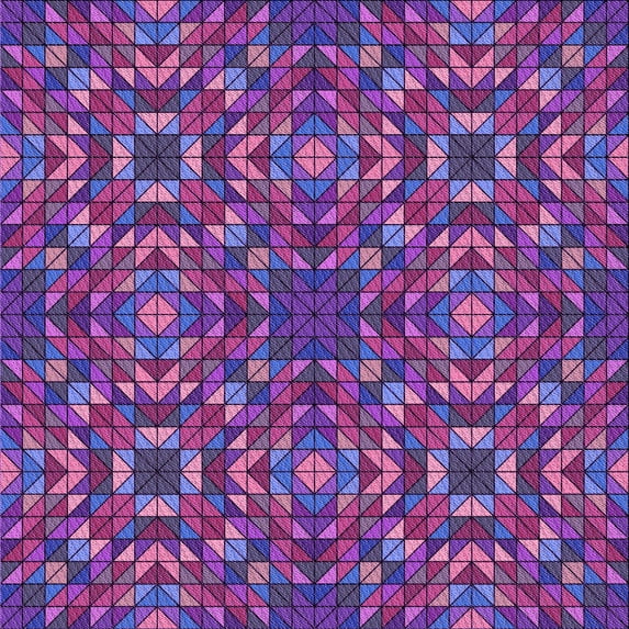 Ahgly Company Machine Washable Indoor Square Transitional Dark Magenta Purple Area Rugs, 7' Square