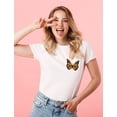 thumbnail image 3 of Women's Butterfly Graphic Tee Girls Summer Women T-Shirt XX-Large Gray, 3 of 5