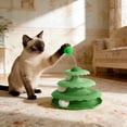 thumbnail image 4 of 3-Layer Interactive Cat Toy Tower with Spring Ball, 24.5cm/9.65in Cat Playground for Indoor Cats, Durable PP Cat Track Toy with Rolling Balls for Mental Stimulation (Size/Colour as Pictured), 4 of 6