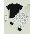 thumbnail image 4 of Genuiskids Western Baby Boy Clothes Cow Printed Short Sleeve T Shirt Retro Boho Jogger Pants Cute Toddler Cowboy Summer Outfits 0-4T, 4 of 8