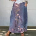 thumbnail image 2 of Sentmoon Ruffle Skirt Plus Size High Waist Boho Long Skirt with Pockets Pleated Beach Floral Print Loose Breathable Flowy Skirt Comfy Winter for Christmas Dinner M, 2 of 6