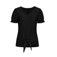 thumbnail image 4 of LIZUOJUNF Women Blouses Short Sleeve V Neck Shirts Business Casual Fashion Outfit, S, 4 of 9