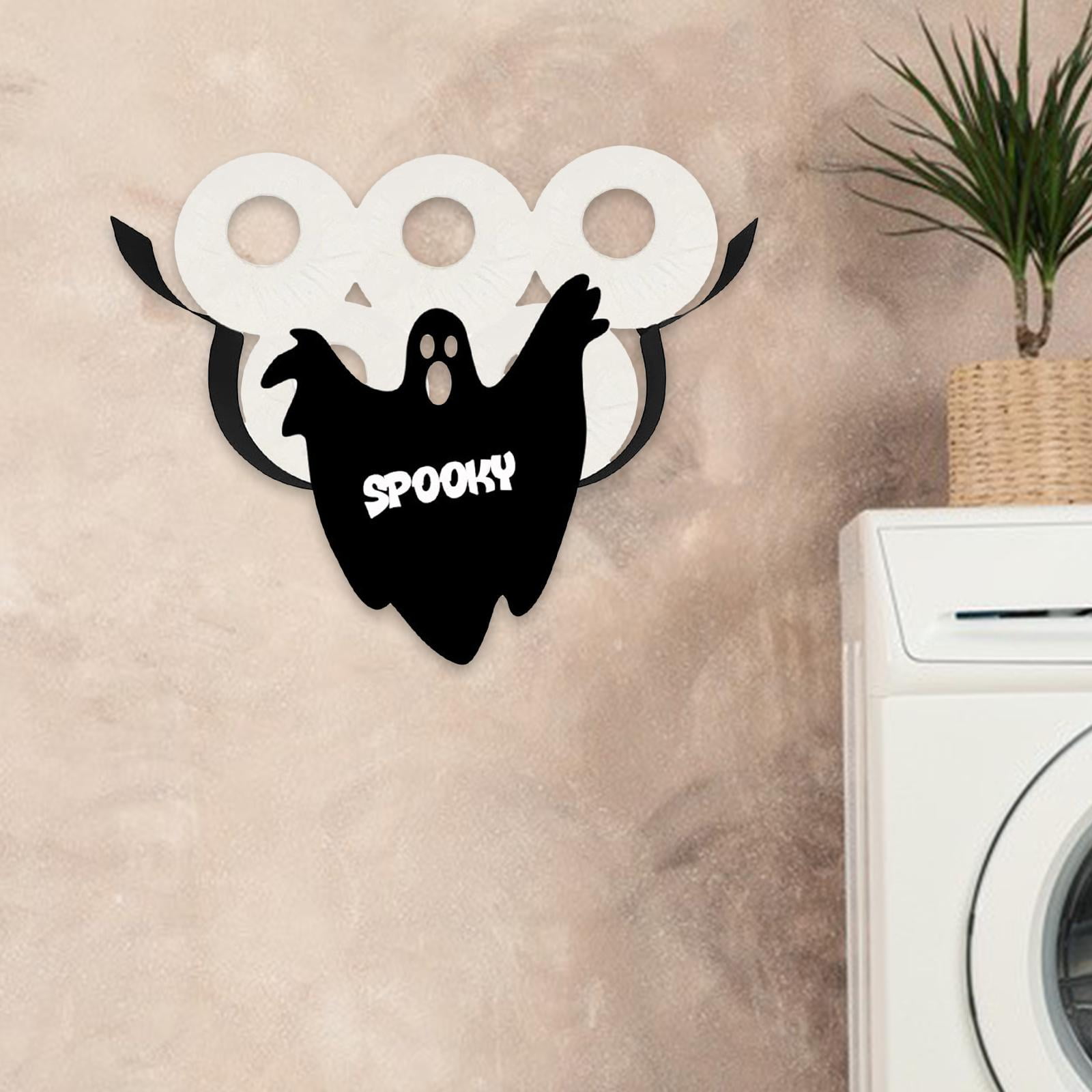 Fiocias Spooky Paper Toilet Roll Paper Wall Holder Paper Towel Rack Shelf Holds 7 Rolls