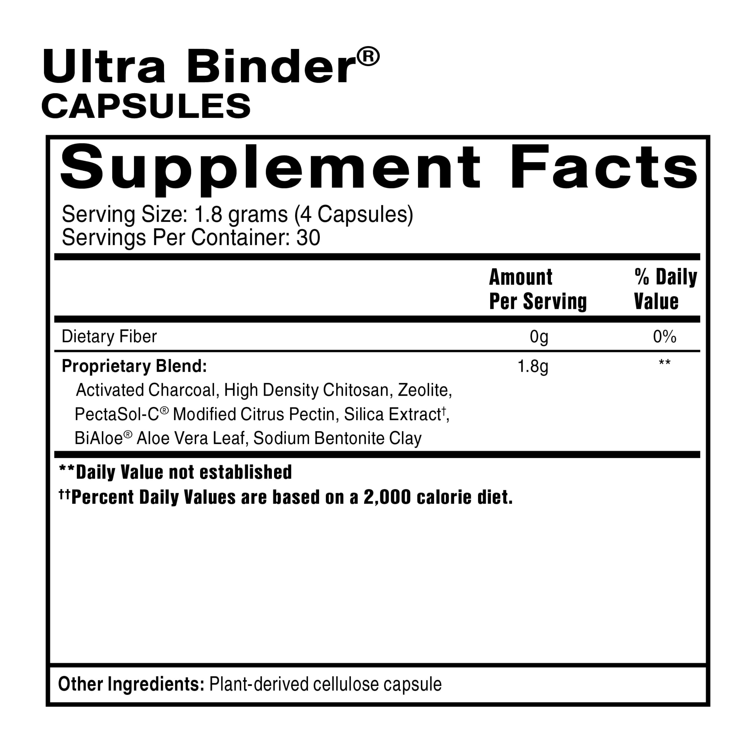 Quicksilver Scientific Ultra Binder - Multi Toxin Binder with Bentonite Clay Powder, Zeolite Detox & Charcoal - Supplement for Gut Support & The Body's Toxin Removal Process (120 Capsules)