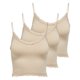 thumbnail image 1 of ONLY Top corto para mujer paquete de 3 - ONLVICKY LACE SEAMLESS CROPPED TOP, top de tirantes, encaje Beige M/L (Medium/Large), 1 of 6