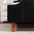 thumbnail image 5 of Allewie Queen Size Velvet Platform Bed with Modern Curved Upholstered Headboard and Footboard, Black, 5 of 8