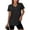 *Black, variant on Women's V Neck Short Sleeve Solid Color Athletic T-Shirt ,Casual Loose Sport Top Green,Womens Plus S