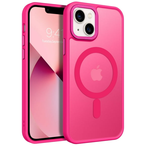 Funda de teléfono BENTOBEN para iPhone 13 Mini, translúcida, rosa intenso
