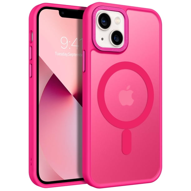 Funda de teléfono BENTOBEN para iPhone 13 Mini, translúcida, rosa intenso