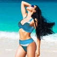 thumbnail image 3 of PAYOHTO Women's Cross Front Bikini Set with High Elasticity Soft Padding Surfing Kid Bathing Suit Crop Top Swimsuit, 3 of 9