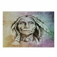 thumbnail image 1 of Colorful Cutting Board, Portrait of Chief Feather Band Watercolor Style Image, Decorative Tempered Glass Cutting and Serving Board, Small Size, Multicolor, by Ambesonne, 1 of 1