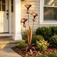 thumbnail image 7 of Flamed Copper Three Calla Lilies Garden Stake with Bells,Metal Flower Yard Art Decor Outdoor Wind Bell Stake for Lawn Patio Garden Decoration Rustic Ornament, 7 of 7