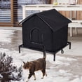 thumbnail image 1 of Casa para gatos callejeros al libre, invierno, impermeable, premium, aislante, cálida, refugio para gatos callejeros, tela Oxford para jardín y 55 cm x 48 cm x 56 cm, 1 of 8