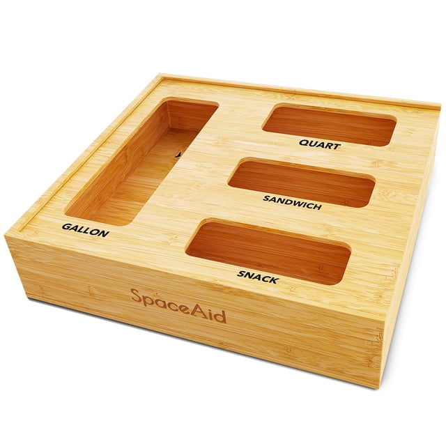 Organizador de bolsas SpaceAid Bamboo para cajón de cocina