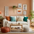 thumbnail image 3 of Topfinel Orange Green Decorative Throw Pillow Covers for Sofa,Green Natural Bed Living Room Decor-Square Pillows,Set of 4,18x18 Inch, 3 of 7