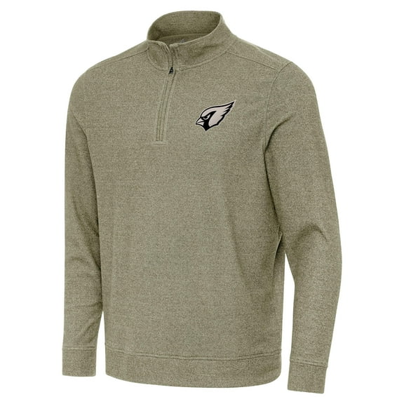 Men's Antigua Heather Olive Arizona Cardinals Subtle Quarter-Zip Top