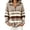 04#Brown, variant on Striped Sweatshirt For Women With Quarter Zip Pullover Design And Long Sleeve Top Styling For Casual Outfits And Weekend Wear