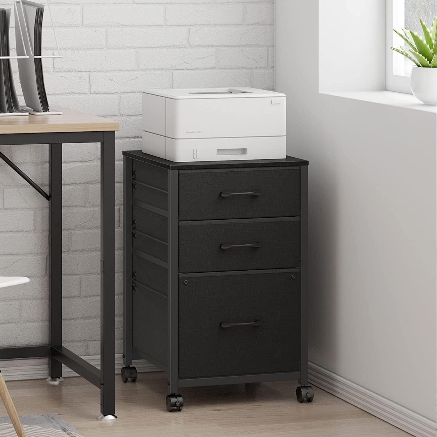 ZQRPCA 3 Drawer File for Home Office Small Rolling Filing