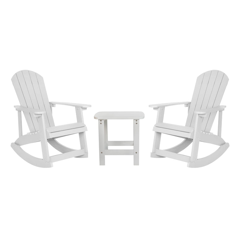 BizChair Set of 2 Commercial Grade All-Weather Poly Resin Wood