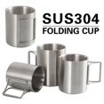 thumbnail image 4 of Dww-(200 / 300 / 400ml) 3 Tasses En Acier Inoxydable Double Paroi - Avec Poigne Pliante, 4 of 5