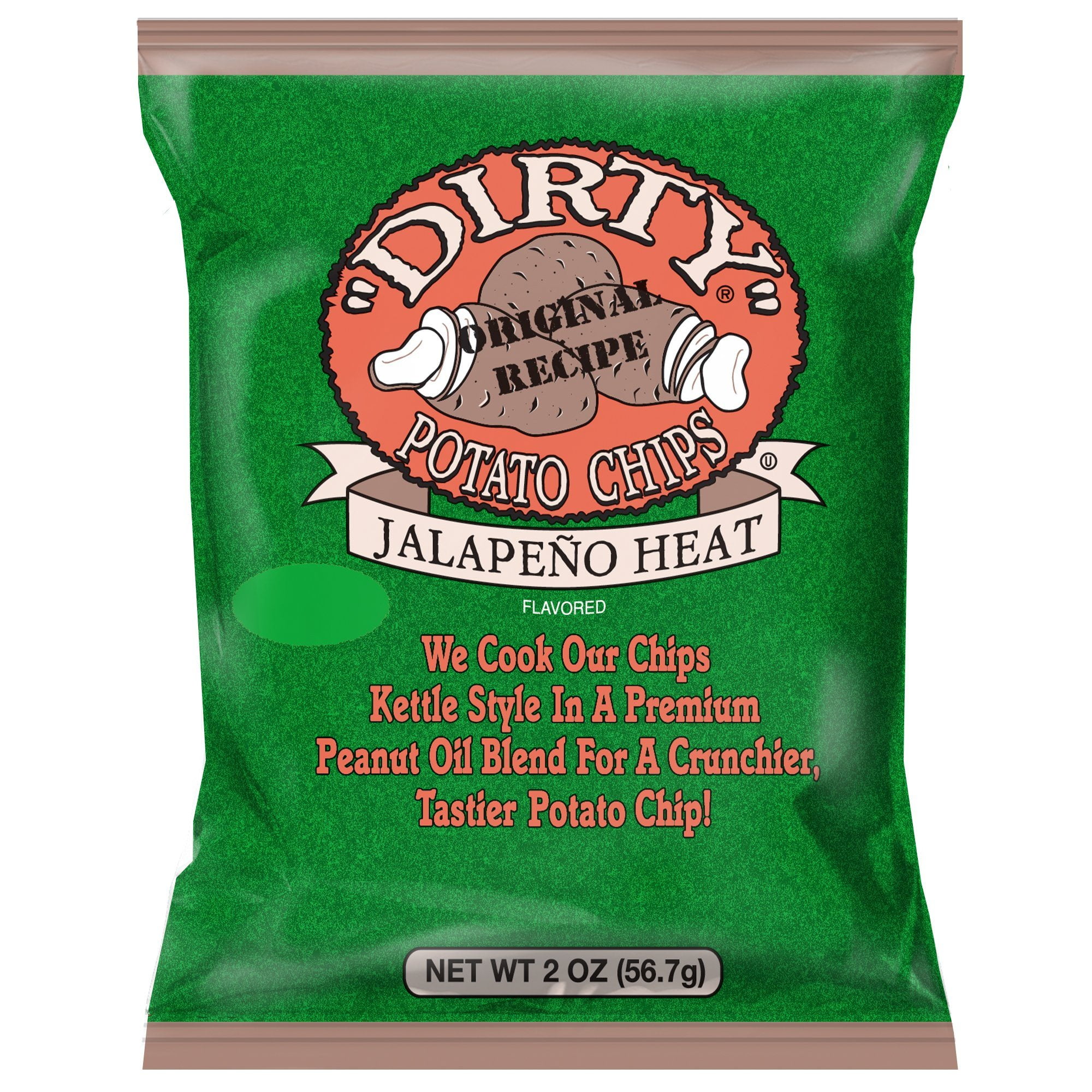 Dirty Kettle Chips Jalapeno Flavored 2 Oz (Pack of 5)