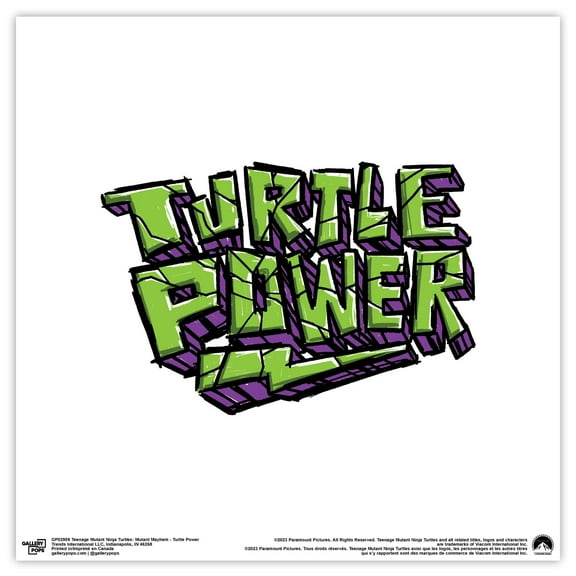Gallery Pops Nickelodeon Teenage Mutant Ninja Turtles: Mutant Mayhem - Turtle Power Wall Art, Unframed Version, 12" x 12"