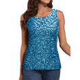 thumbnail image 5 of PrettyGuide Women Shimmer Glam Sequin Embellished Sparkle Tank Top Vest Tops Lake Blue M, 5 of 6